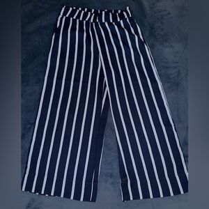 H&M Navy and White Striped Women's Trousers